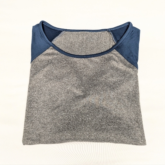 Jersey shirt grey blue Raglan sleeves stretch soft comfortable - Picture 3 of 5